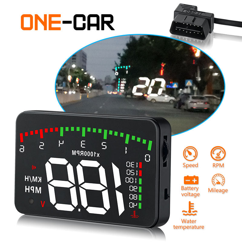A900 Car HUD Head-Up Display – Speed, RPM & Overspeed Alert