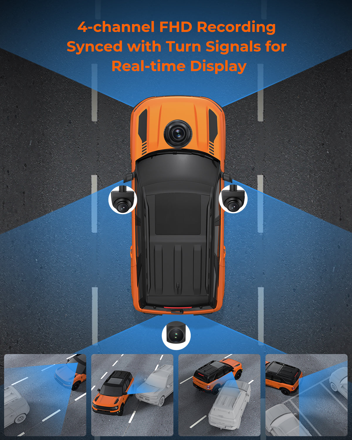Legend 4CH Mirror Dash Cam – Quad 1080P, Night Vision & GPS