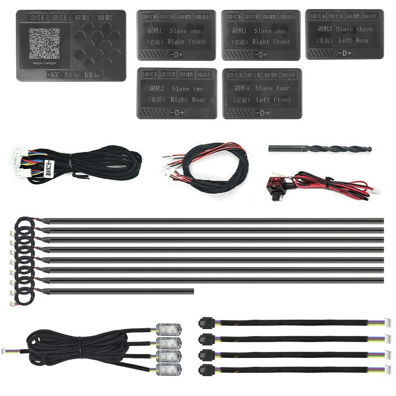 Premium Chasing LED Ambient Lighting Kit – 20-Piece Interior Car Light Set